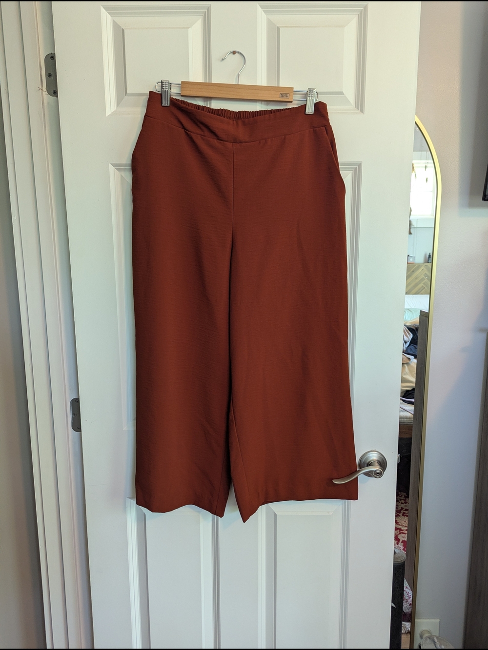Nine West Wide-Leg Pull-On Pants in Burnt Orange
